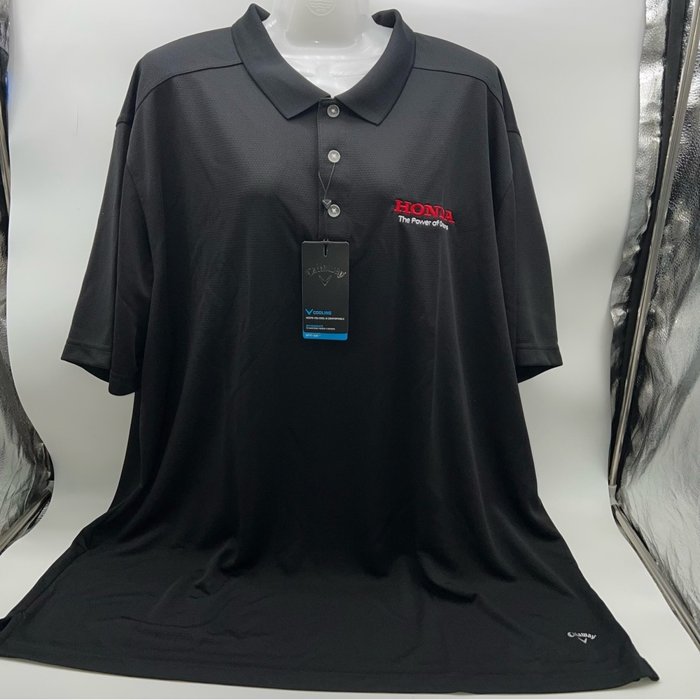 Callaway Opti-Dri Cooling Black Polo Shirt with Red Logo- Size XXL